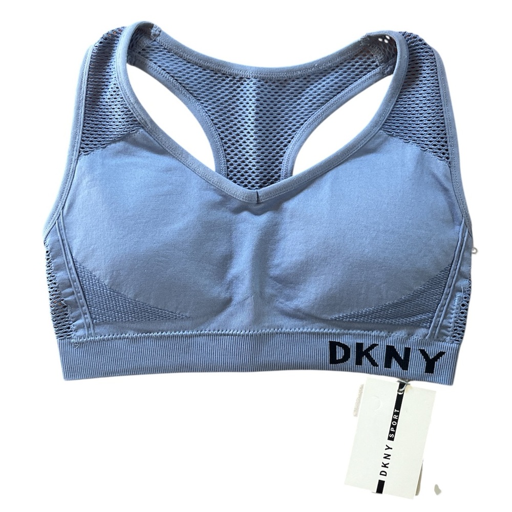 DKNY Women's Performance Classic Seamless Mesh Support Yoga Running Bra Size S